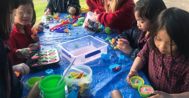 Students learning outside the classroom